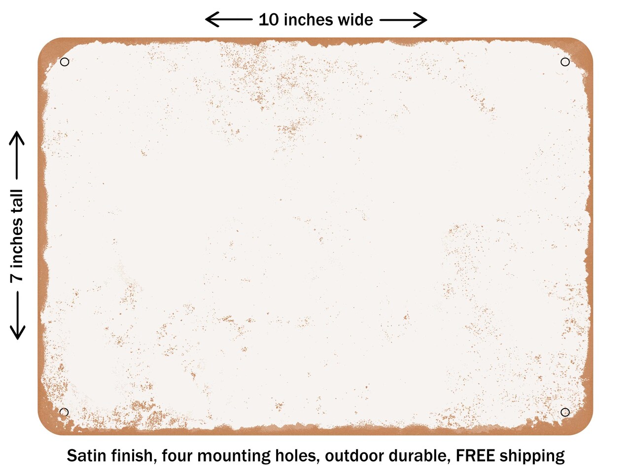 DECORATIVE METAL SIGN - Blank Plaque for Your Crafting - Vintage Rusty Look